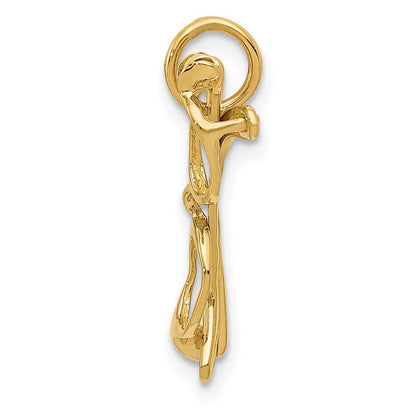 14K Gelbgold 14K Beweglich Glasses Charm