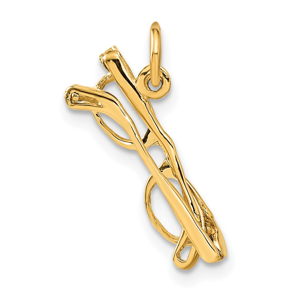 14K Gelbgold 14K Beweglich Glasses Charm