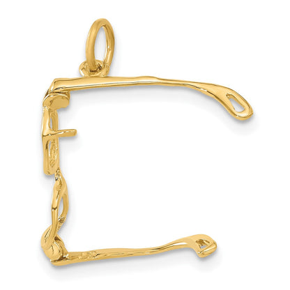 14K Gelbgold 14K Beweglich Glasses Charm