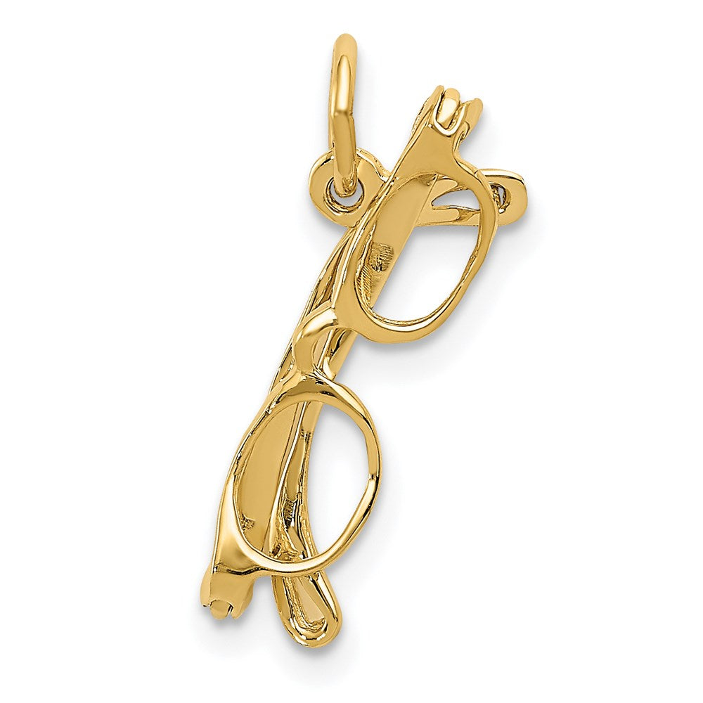 14K Gelbgold 14K Beweglich Glasses Charm