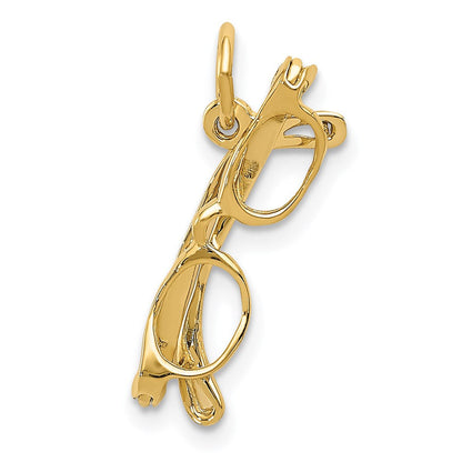 14K Gelbgold 14K Beweglich Glasses Charm