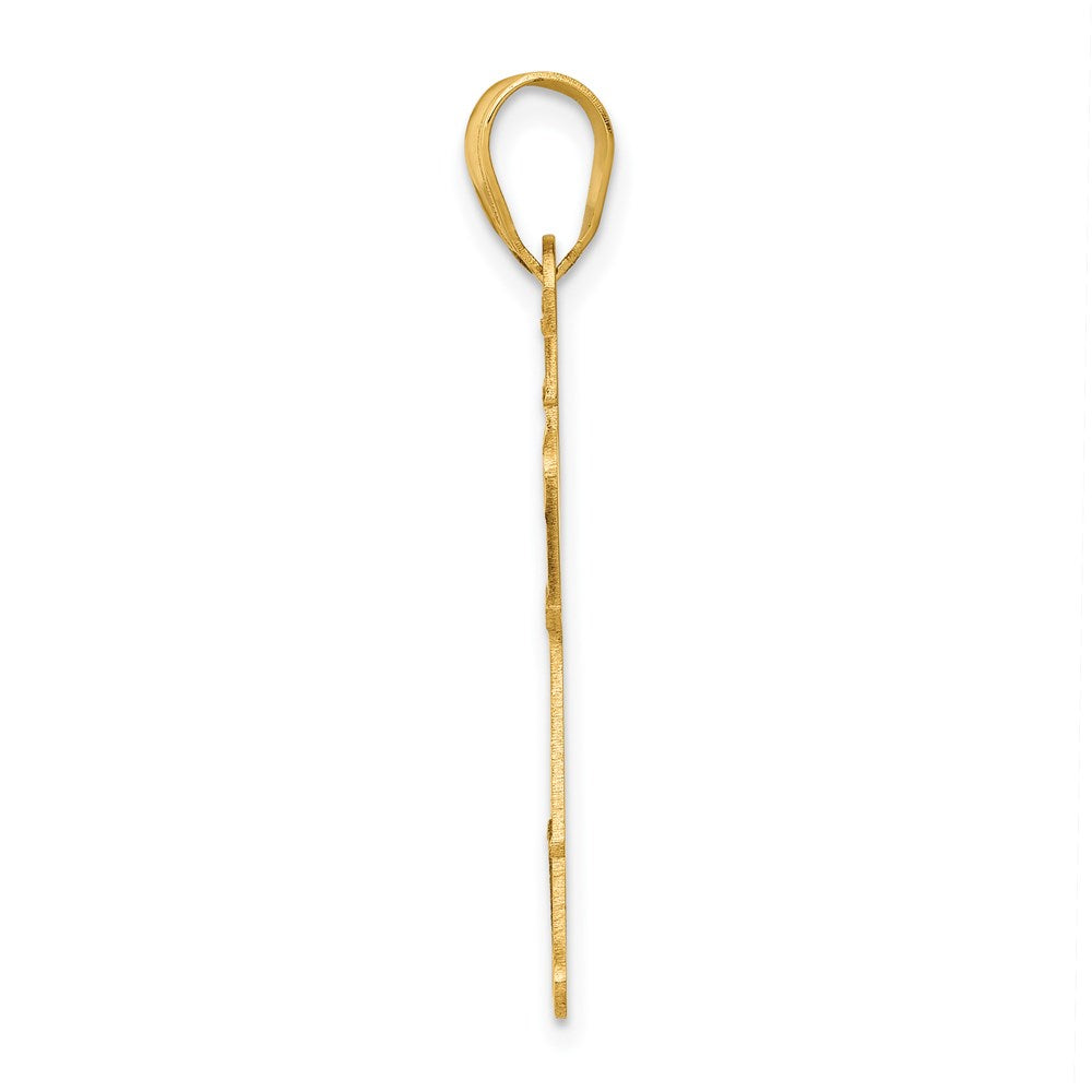 14K Gelbgold 14K Lasergraviert Poliert Junge mit Hat Charm