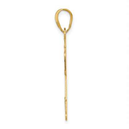 14K Gelbgold 14K Lasergraviert Poliert Junge mit Hat Charm