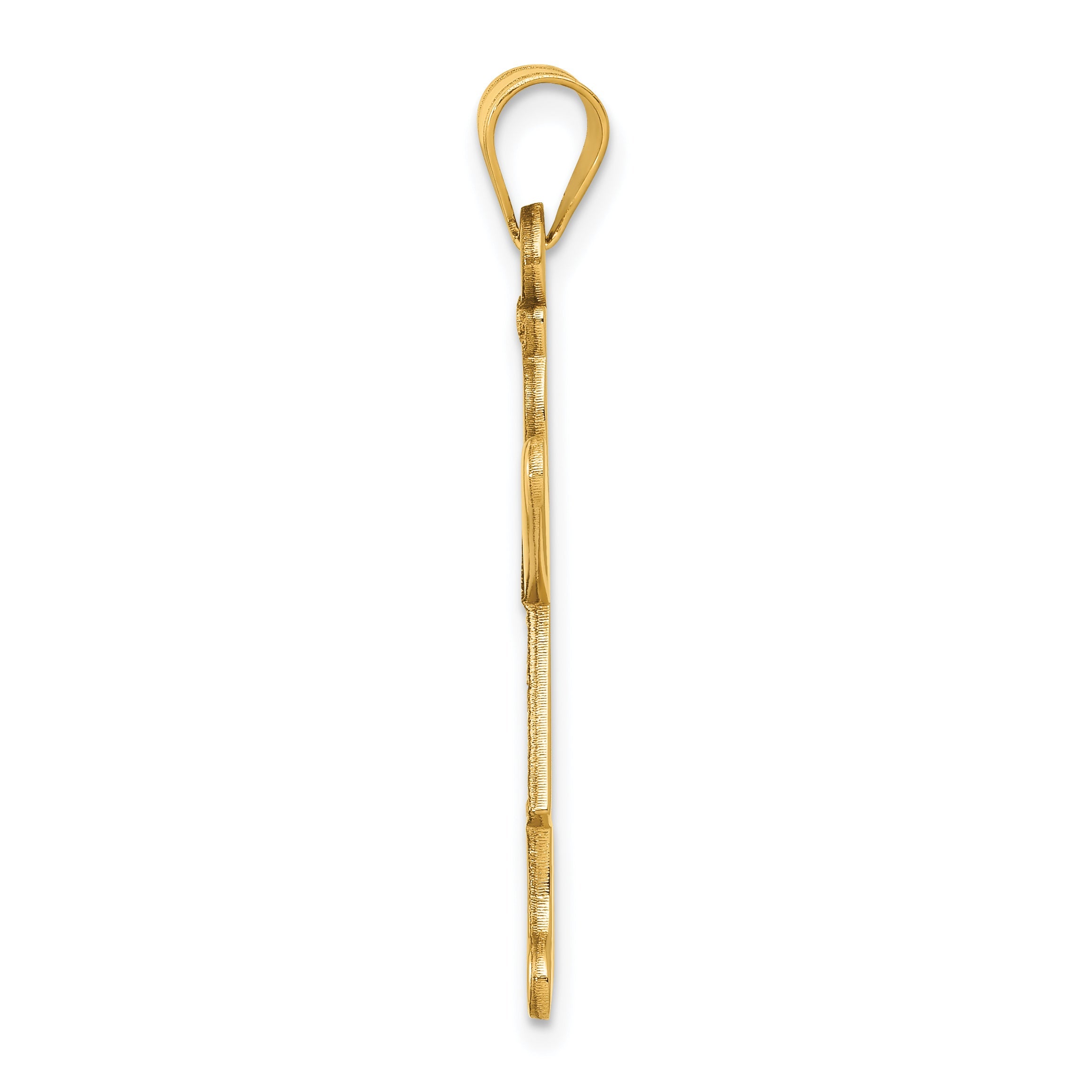 14K Gelbgold 14K Lasergeschnitten Mädchen Charm
