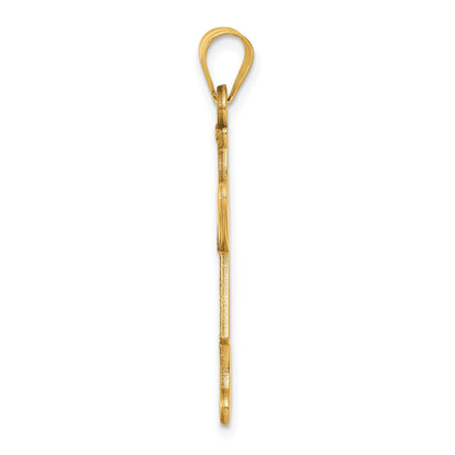 14K Gelbgold 14K Lasergeschnitten Mädchen Charm