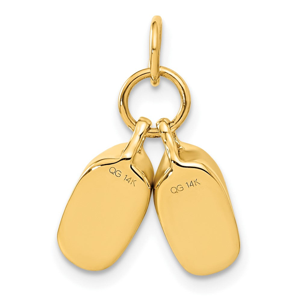 14K Gelbgold 14K 3d Beweglich Poliert Baby Shoes Charm