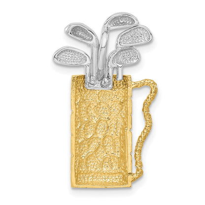 14K Bicolor 14K Bicolor Golf Bag mit Clubs Anhänger