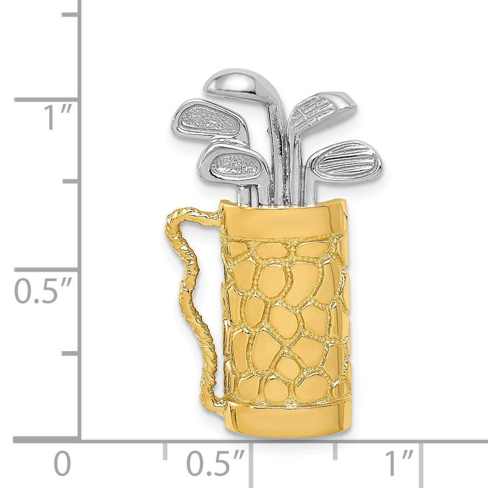 14K Bicolor 14K Bicolor Golf Bag mit Clubs Anhänger