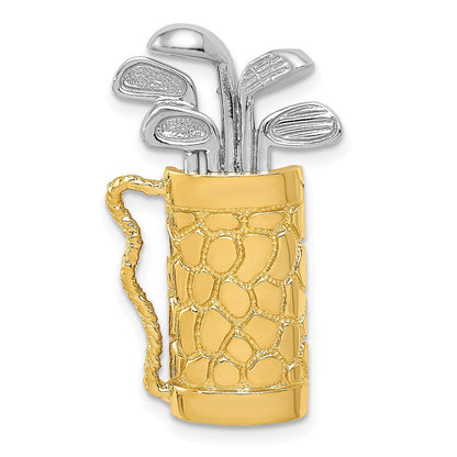 14K Bicolor 14K Bicolor Golf Bag mit Clubs Anhänger