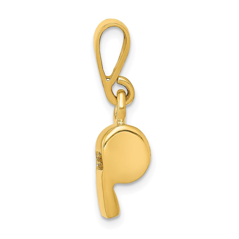 14K Gelbgold 14K 3d Sports Whistle Anhänger