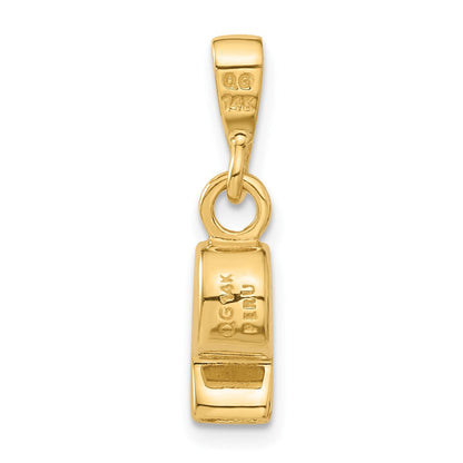 14K Gelbgold 14K 3d Sports Whistle Anhänger