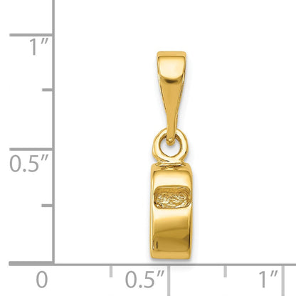 14K Gelbgold 14K 3d Sports Whistle Anhänger