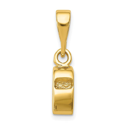 14K Gelbgold 14K 3d Sports Whistle Anhänger