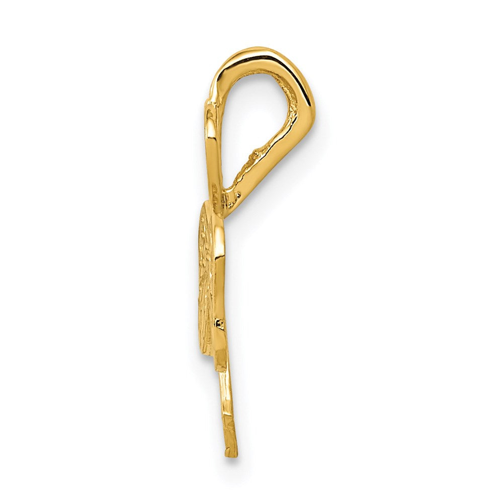 14K Gelbgold 14K Kleeblatt Kette Anhänger