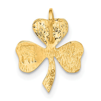 14K Gelbgold 14K Kleeblatt Kette Anhänger