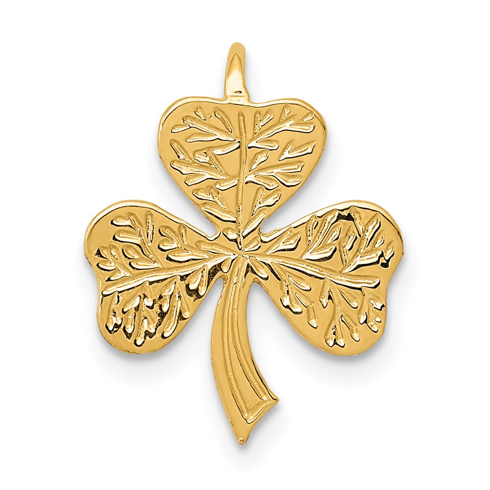 14K Gelbgold 14K Kleeblatt Kette Anhänger