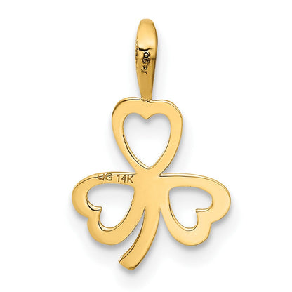 14K Gelbgold 14K Herz Klee Charm