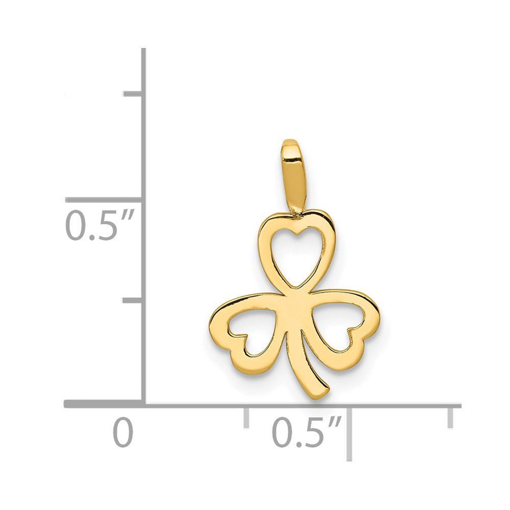 14K Gelbgold 14K Herz Klee Charm