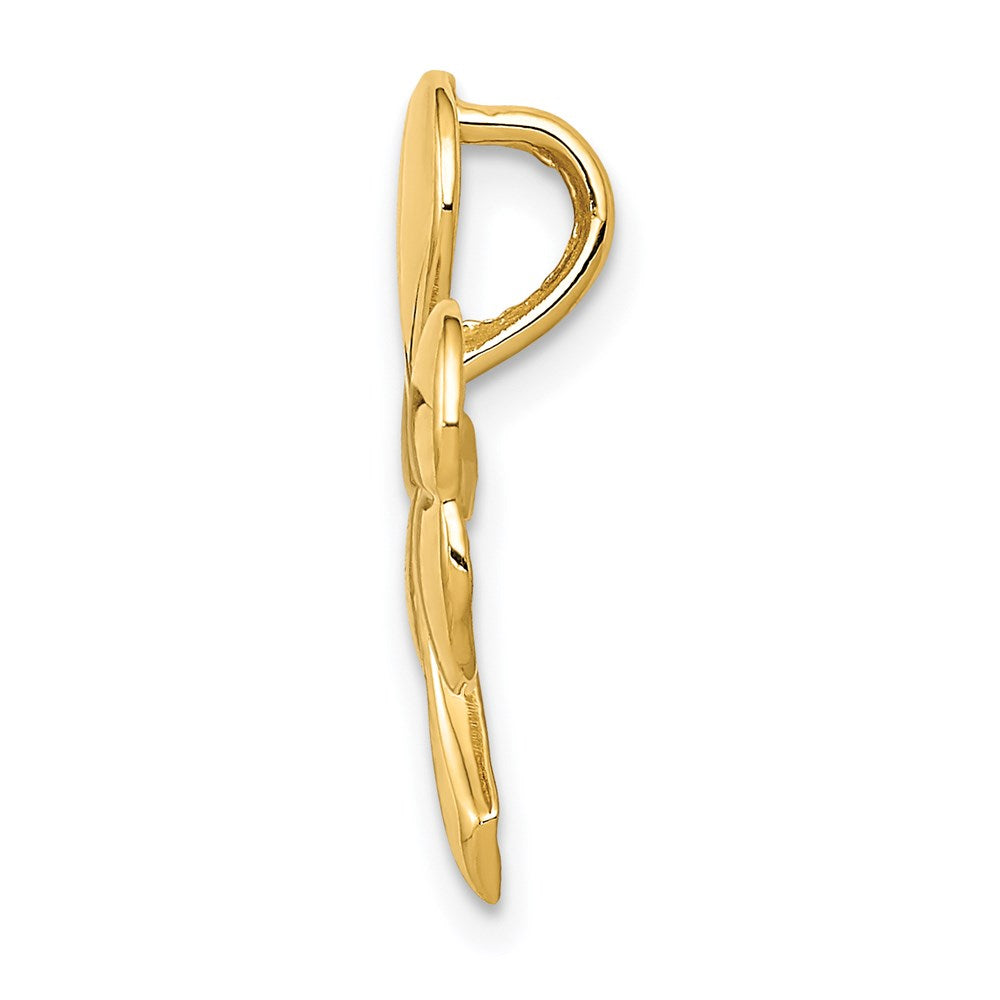14K Gelbgold 14K Kleeblatt Kette Anhänger