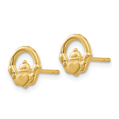 14K Gelbgold Claddagh Ohrstecker