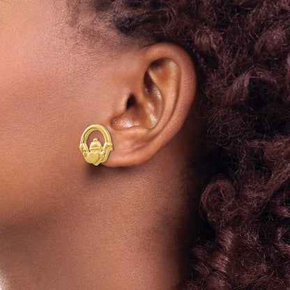 14K Gelbgold Claddagh Ohrstecker
