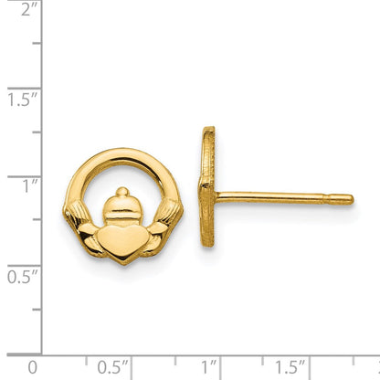 14K Gelbgold Claddagh Ohrstecker