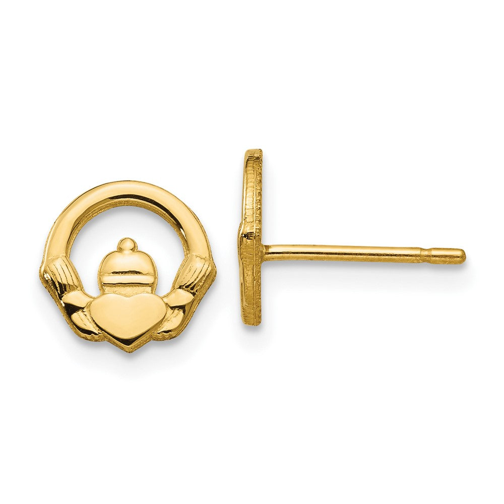 14K Gelbgold Claddagh Ohrstecker