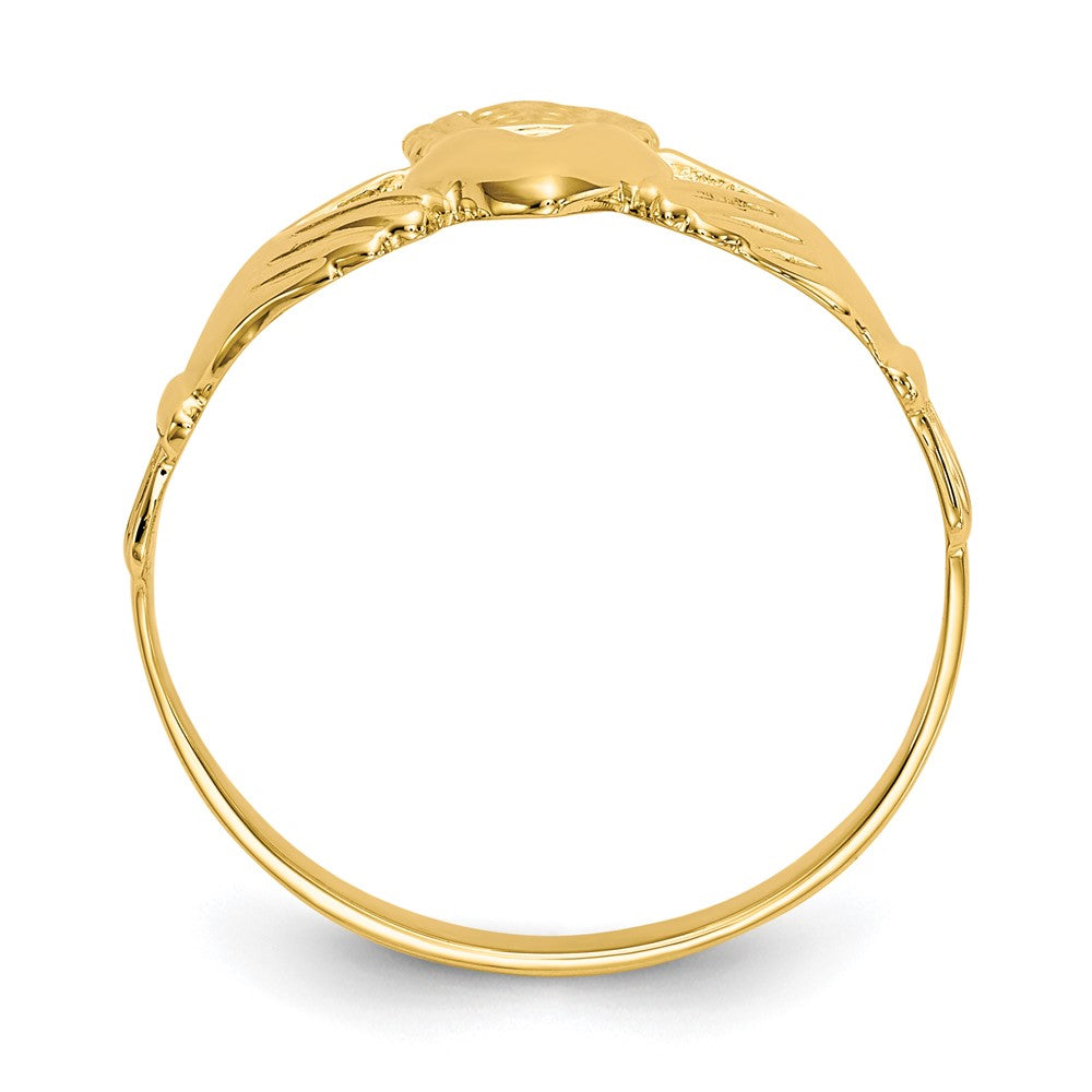 585 Gelbgold Claddagh-Ring, poliert