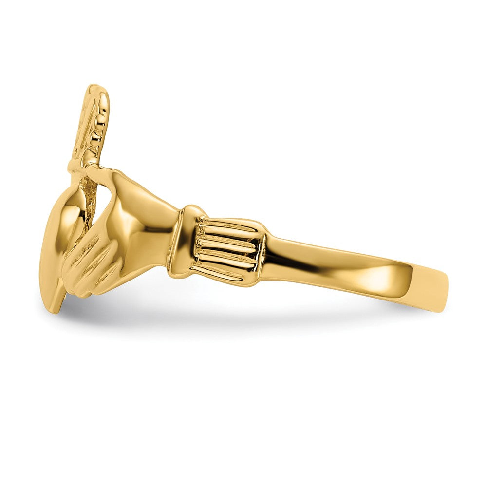 585 Gelbgold Claddagh-Ring, poliert