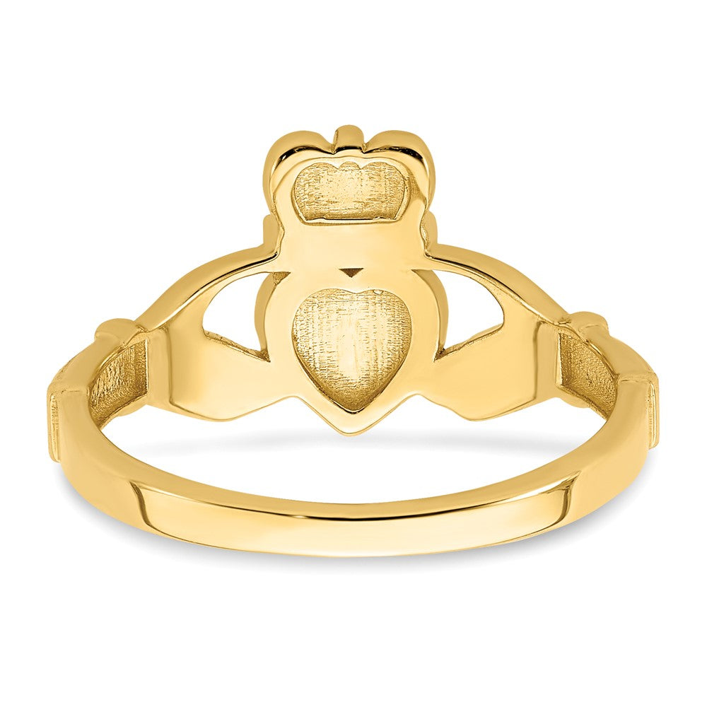 585 Gelbgold Claddagh-Ring, poliert