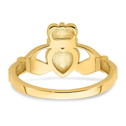 585 Gelbgold Claddagh-Ring, poliert