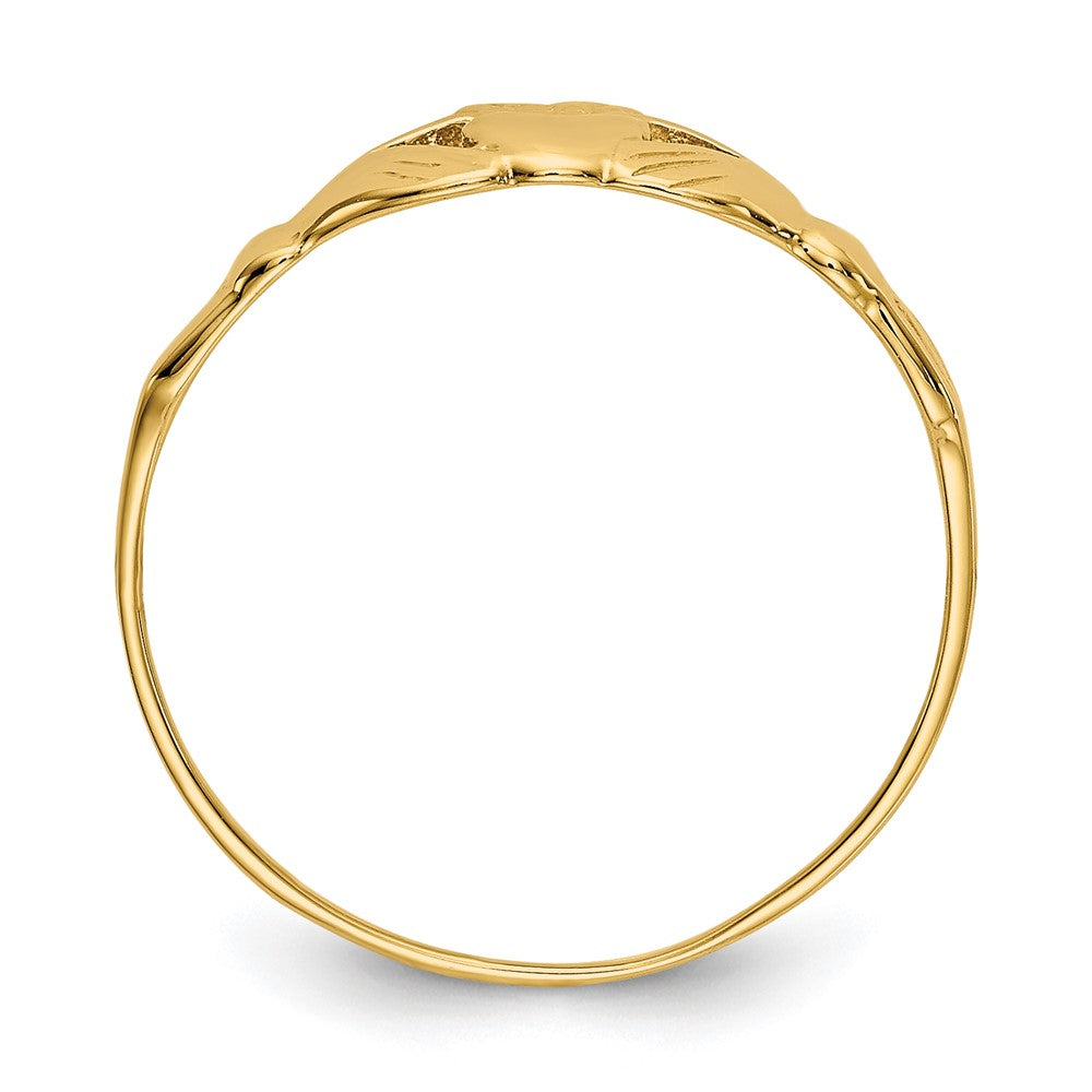 14K Gelbgold Kinder-Claddagh-Ring, poliert