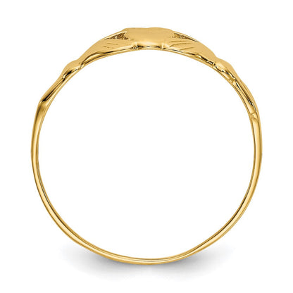14K Gelbgold Kinder-Claddagh-Ring, poliert