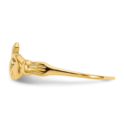 14K Gelbgold Kinder-Claddagh-Ring, poliert