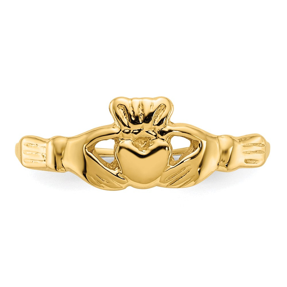 14K Gelbgold Kinder-Claddagh-Ring, poliert