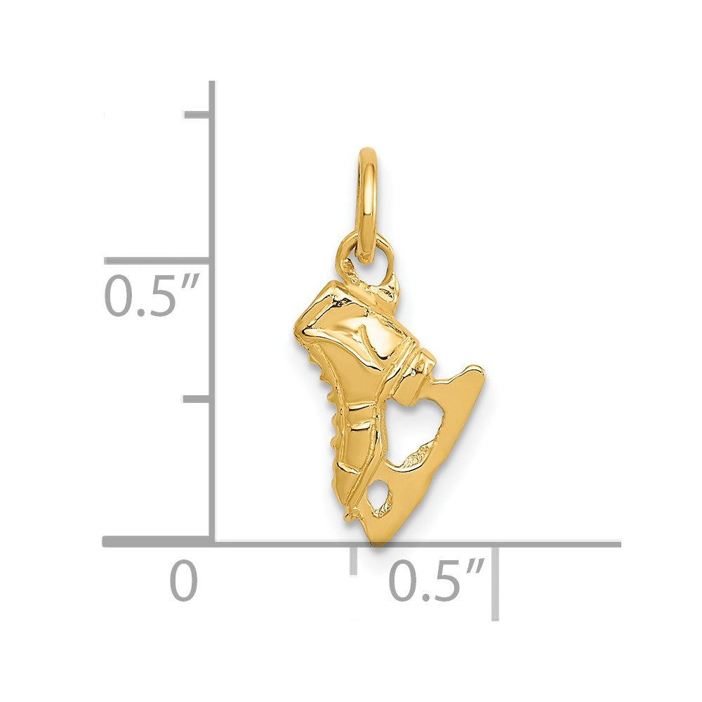 14K Gelbgold 14K 3d Eis Skate Charm