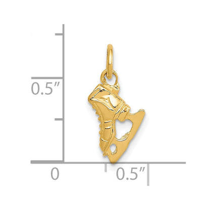 14K Gelbgold 14K 3d Eis Skate Charm