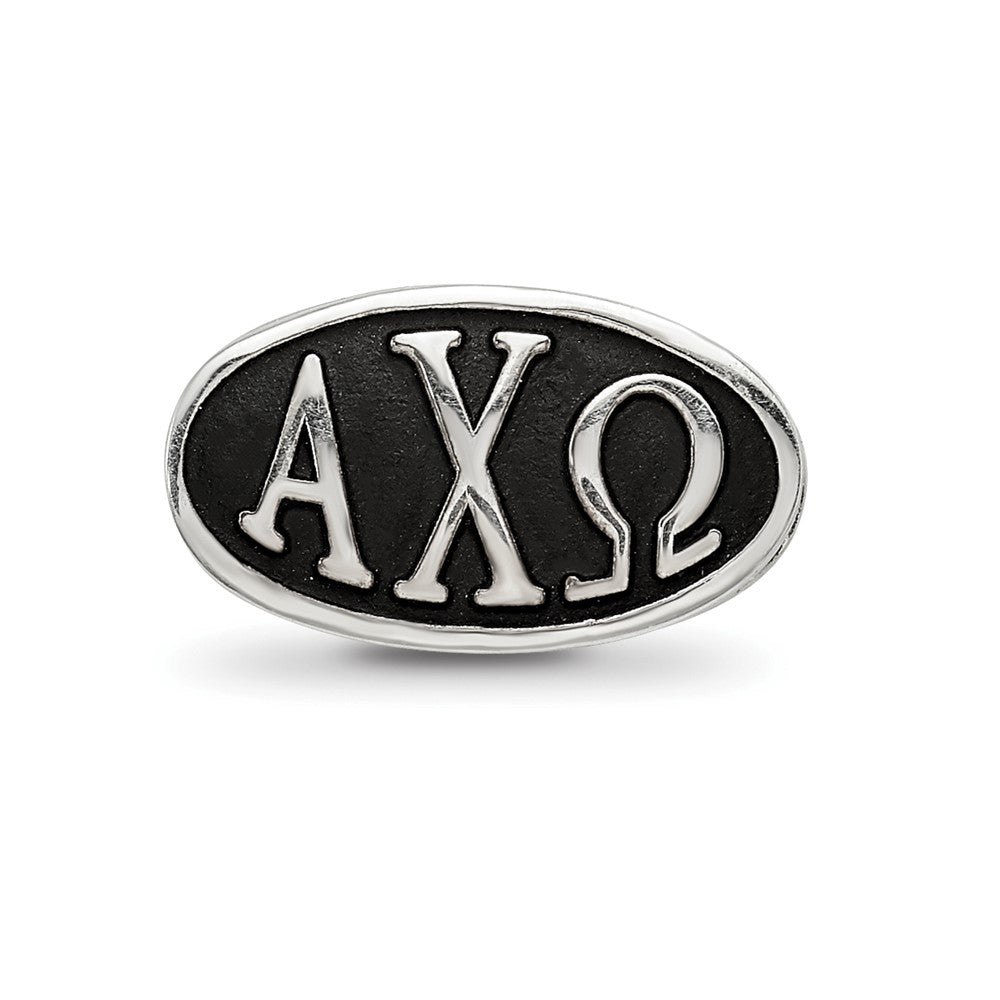 Sterlingsilber Logoart 15.25mm Alpha Chi Omega Oval Buchstaben Perle