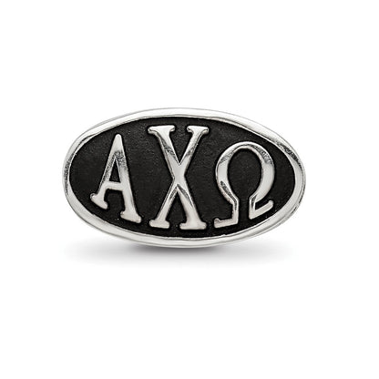 Sterlingsilber Logoart 15.25mm Alpha Chi Omega Oval Buchstaben Perle