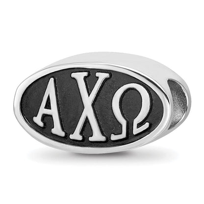 Sterlingsilber Logoart 15.25mm Alpha Chi Omega Oval Buchstaben Perle