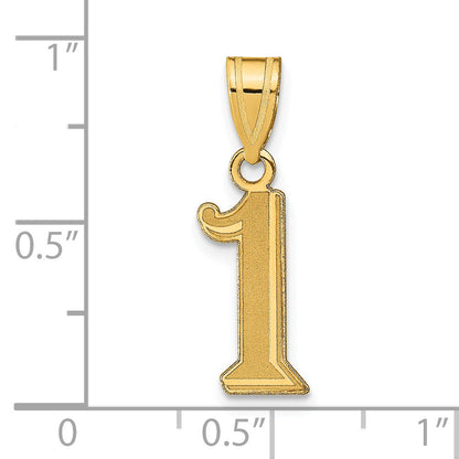 14K Gelbgold 14K Poliert Geätzt Zahl 1 Anhänger