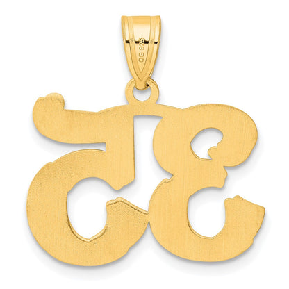 14K Gelbgold Anhänger mit Zahl 35, poliert und geätzt