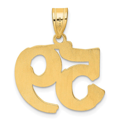 14K Gelbgold polierter geätzter Anhänger Zahl 59