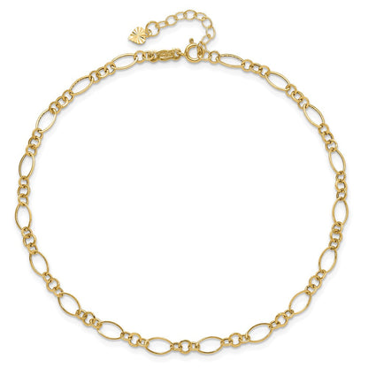 14K Gelbgold Fantasieglieder mit Verlängerung Kette Fußkettchen