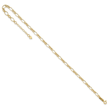 14K Gelbgold Fantasieglieder mit Verlängerung Kette Fußkettchen