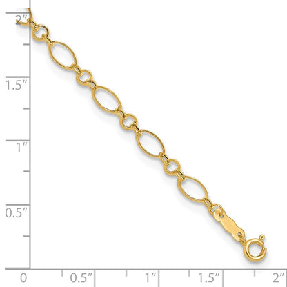 14K Gelbgold Fantasieglieder mit Verlängerung Kette Fußkettchen