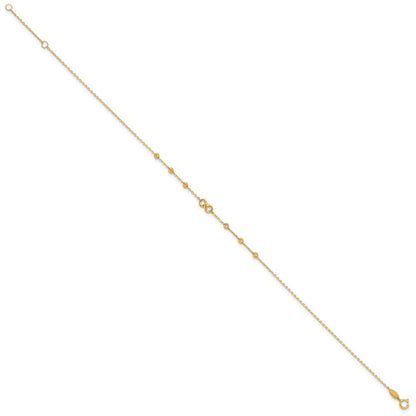 14K Gelbgold Unendlichkeit Symbol 10 Zoll Plus 1 Zoll Verlängerung. Fußkettchen