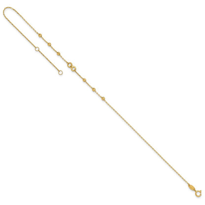 14K Gelbgold Unendlichkeit Symbol 10 Zoll Plus 1 Zoll Verlängerung. Fußkettchen
