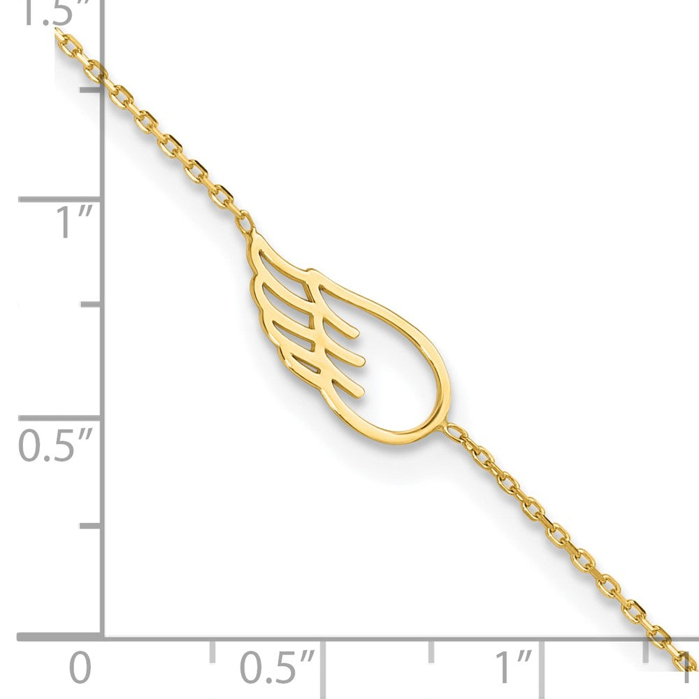 14K Gelbgold Flügel 10 Zoll Plus 1 Zoll Verlängerung. Fußkettchen