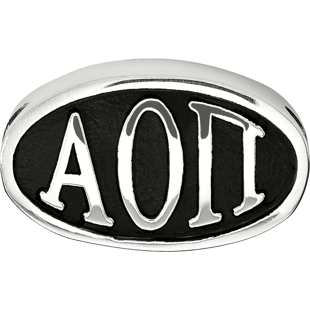 Sterlingsilber Logoart Alpha Omicron Pi Oval Buchstaben Perle